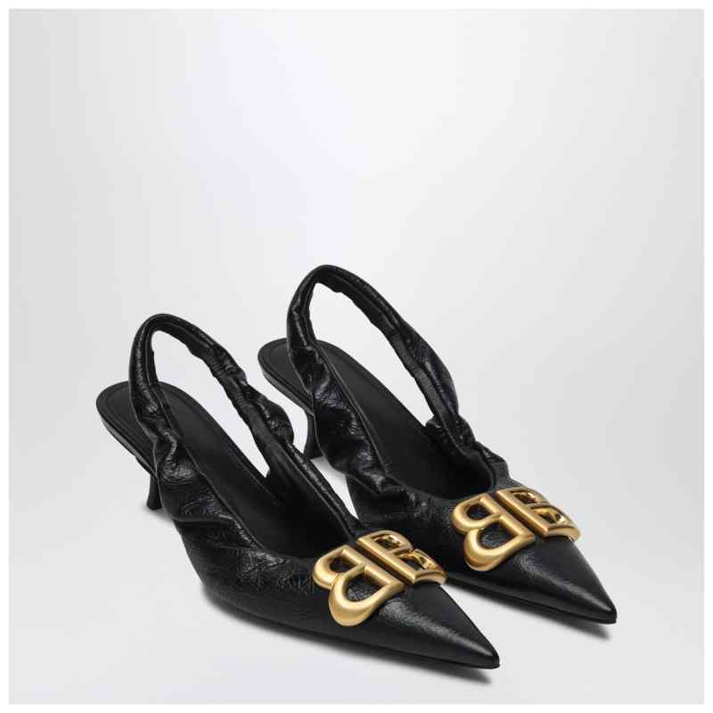 Balenciaga Monaco black slingback with logo, theFeinheit