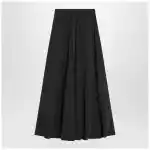 Balenciaga Black washed cotton maxi skirt