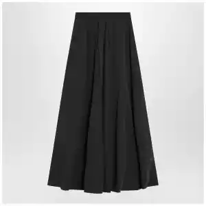 Balenciaga Black washed cotton maxi skirt
