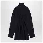 Balenciaga Pinched navy mini dress in wool and cotton