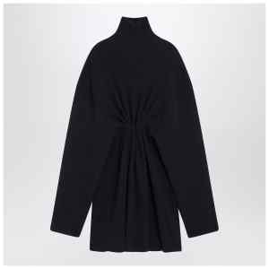 Balenciaga Pinched navy mini dress in wool and cotton