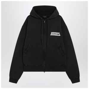 Balenciaga Black washed Masking Tape oversize hoodie