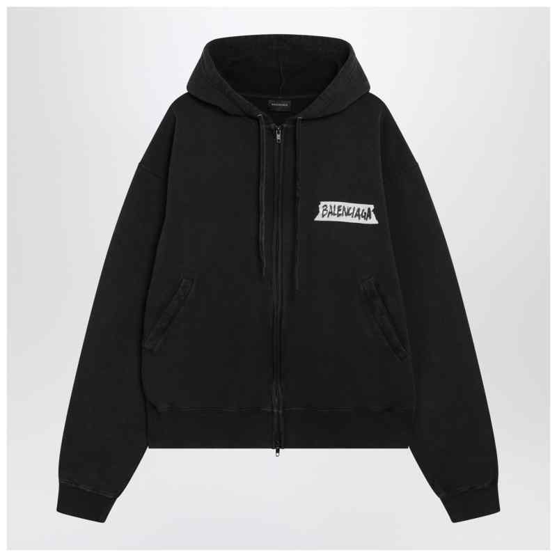 Balenciaga Black washed Masking Tape oversize hoodie Balenciaga Black washed Masking Tape oversize hoodie, theFeinheit