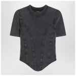 Balenciaga Washed black corset-style T-shirt