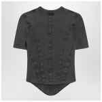 Balenciaga Washed black corset-style T-shirt