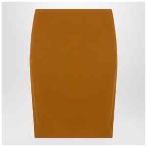 Saint Laurent Ochre yellow satin pencil skirt