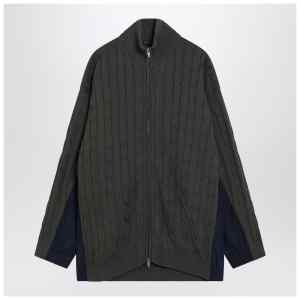 Balenciaga Khaki cotton and technical jersey hybrid jacket