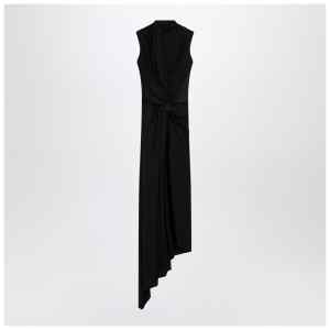Balenciaga Black draped midi dress