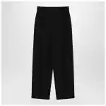 The Row Lilas trousers in black wool and linen