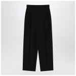 The Row Lilas trousers in black wool and linen