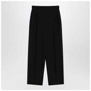 The Row Lilas trousers in black wool and linen