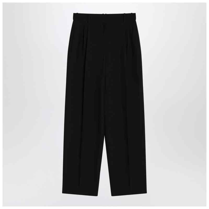 The Row Lilas trousers in black wool and linen, theFeinheit