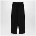 The Row Lilas trousers in black wool and linen