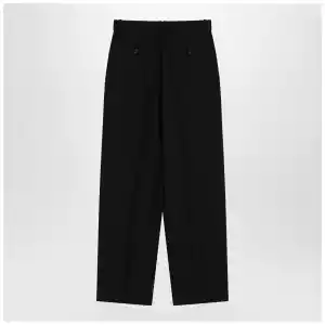 The Row Lilas trousers in black wool and linen