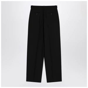 The Row Lilas trousers in black wool and linen