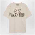 Valentino Garavani Ivory cotton T-shirt with Chez Valentino floral motif