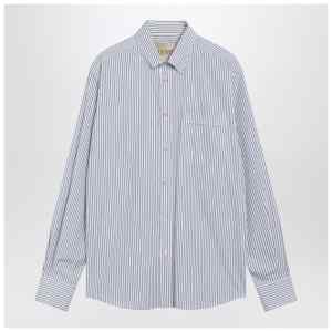 Valentino Ivory shirt with light blue and blue stripes