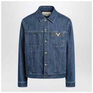 Valentino Blue denim jacket with Vgold detail