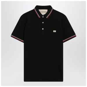 Valentino Black polo shirt with Vlogo Signature