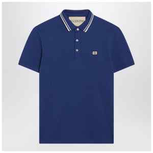 Valentino Blue polo shirt with Vlogo patch