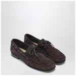 Valentino Garavani Brown suede lace-up loafers
