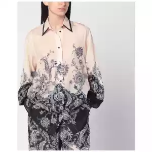 ZIMMERMANN Cream Rhiannon shirt with fantasy print