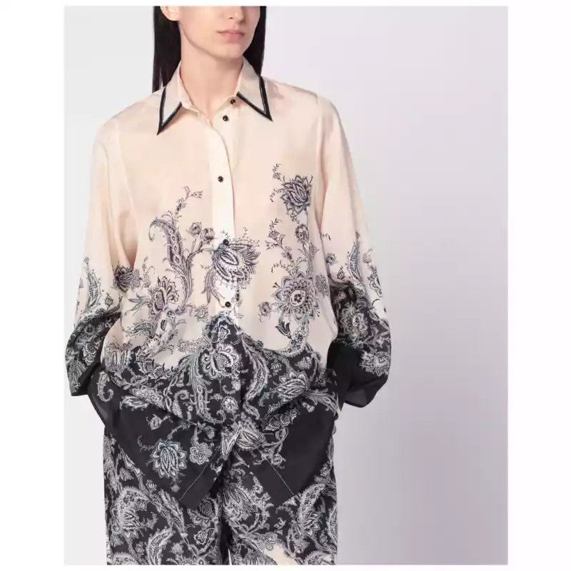 ZIMMERMANN Cream Rhiannon shirt with fantasy print
