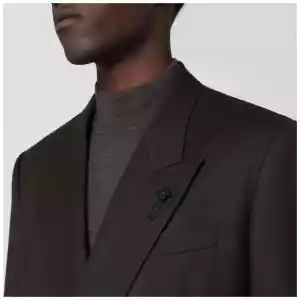 Lardini Brown double-breasted wool jacket