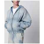 AMIRI Light blue washed denim bomber jacket