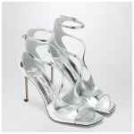 Jimmy Choo Azia 95 metallic silver sandals