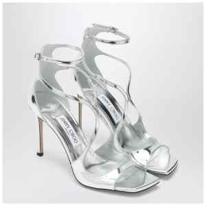 Jimmy Choo Azia 95 metallic silver sandals