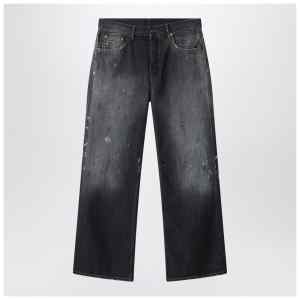 Acne Studios 2021M black faded jeans with paint splatters