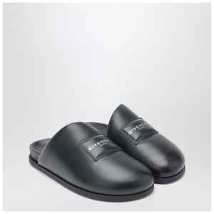 Givenchy Label flat mules in black nappa leather