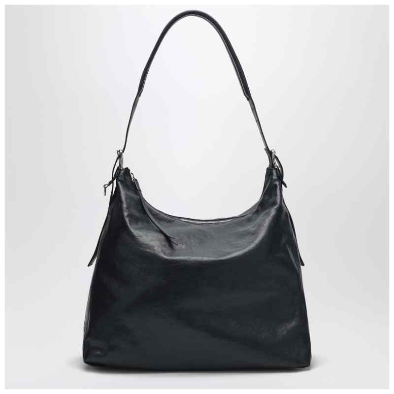 LEMAIRE Navy blue leather belted hobo bag, theFeinheit