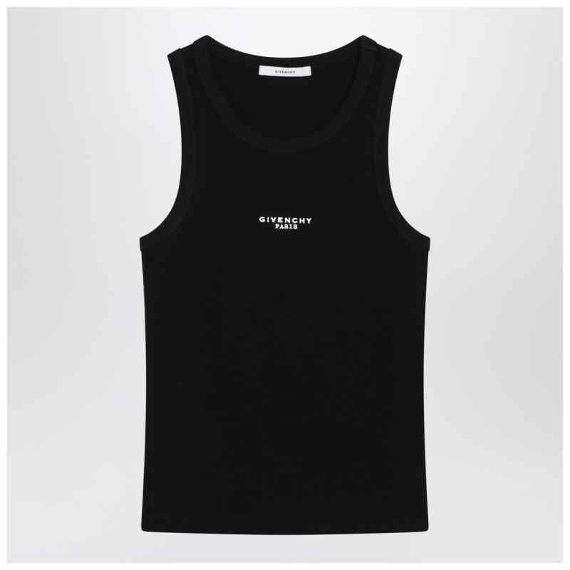 Givenchy Black slim-cut tank top with logo, theFeinheit