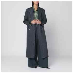 Tagliatore Black houndstooth double-breasted coat