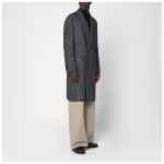 Tagliatore Black/beige houndstooth double-breasted coat