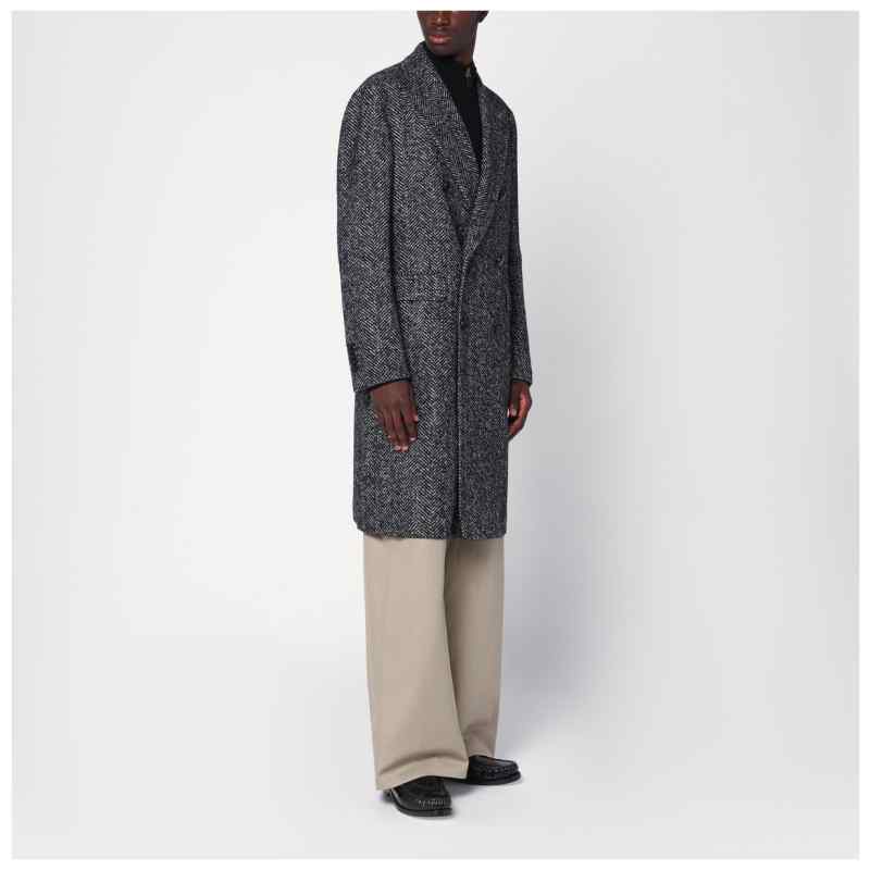 Tagliatore Black/beige houndstooth double-breasted coat Tagliatore Black/beige houndstooth double-breasted coat, theFeinheit
