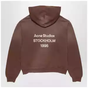 Acne Studios Logo hooded sweater chocolate
