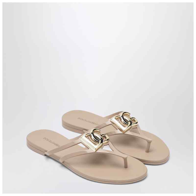 Dolce&Gabbana DG thong sandals in powder pink and gold, theFeinheit