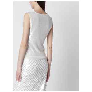 P.A.R.O.S.H. White sequin top