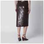 P.A.R.O.S.H. Brown sequin pencil skirt