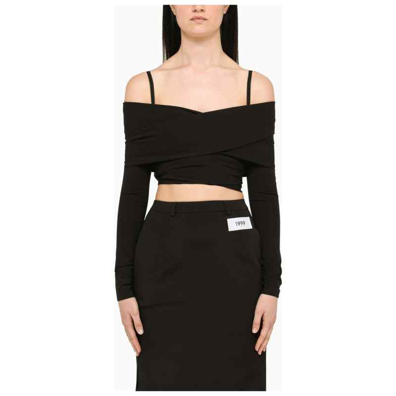Dolce&Gabbana Black top with boat neckline, theFeinheit