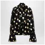 Dolce&Gabbana Silk organza lamé polka dot blouse