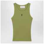Ami Paris Ami De Coeur matcha green tank top