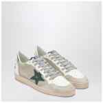 Golden Goose Ballstar sneakers in white and green with vintage effect