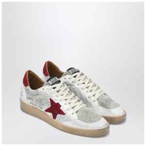 Golden Goose Ball Star silver/red sneakers