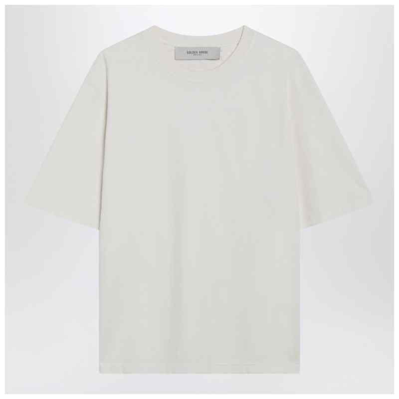Golden Goose White T-shirt with reverse lettering logo on the back, theFeinheit
