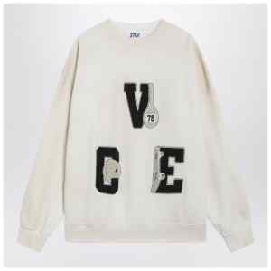 Golden Goose White crewneck sweatshirt with patches