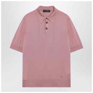 Dolce&Gabbana Pink silk polo shirt